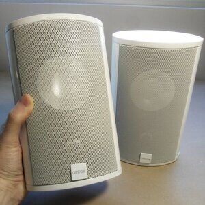 White Metal Oval Canton CD 220 Wall Mount Speakers Pair satellites German brand